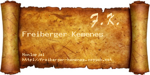 Freiberger Kemenes névjegykártya